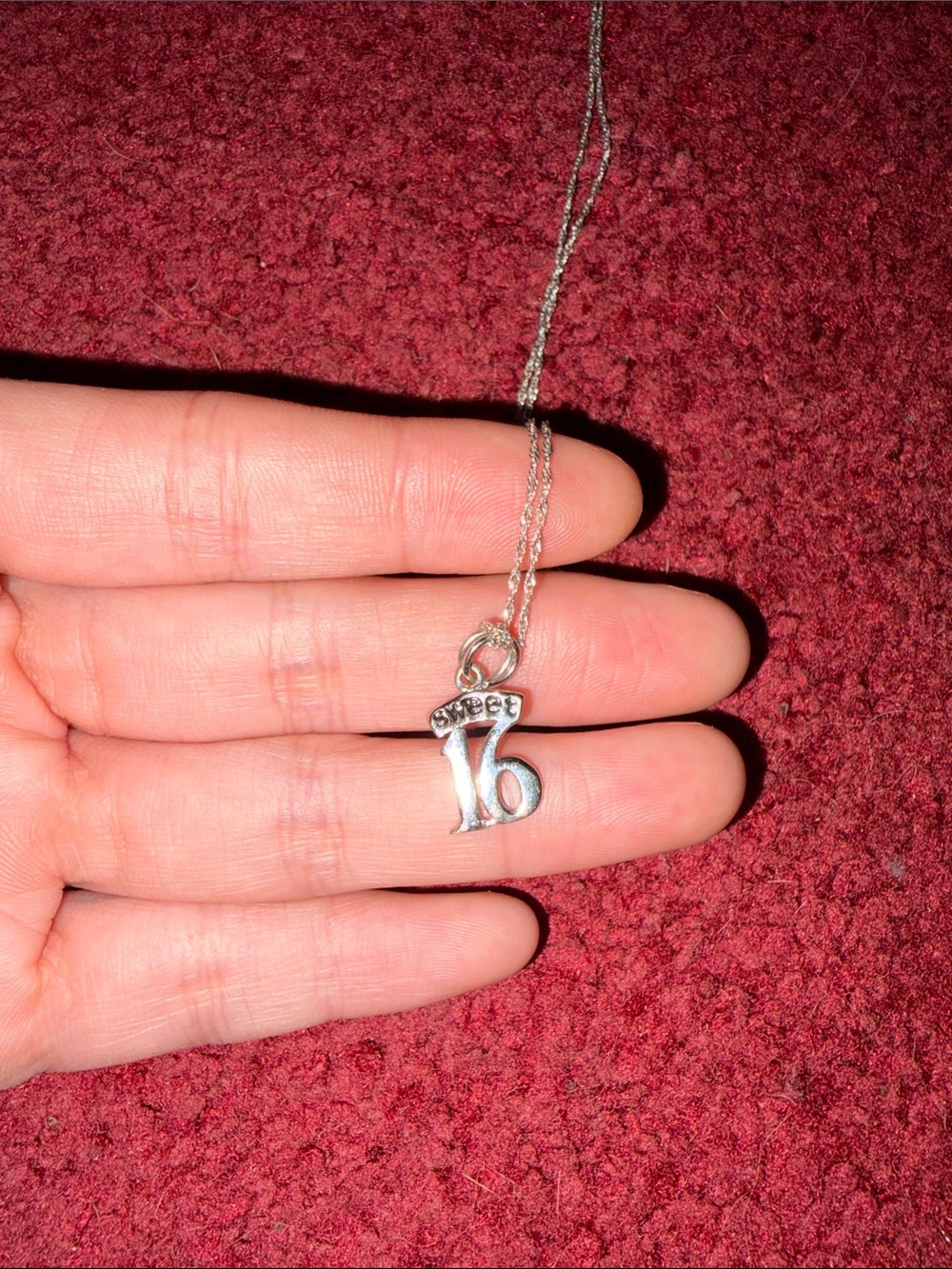 Silver 'Sweet 16' Necklace Pendant - Silver